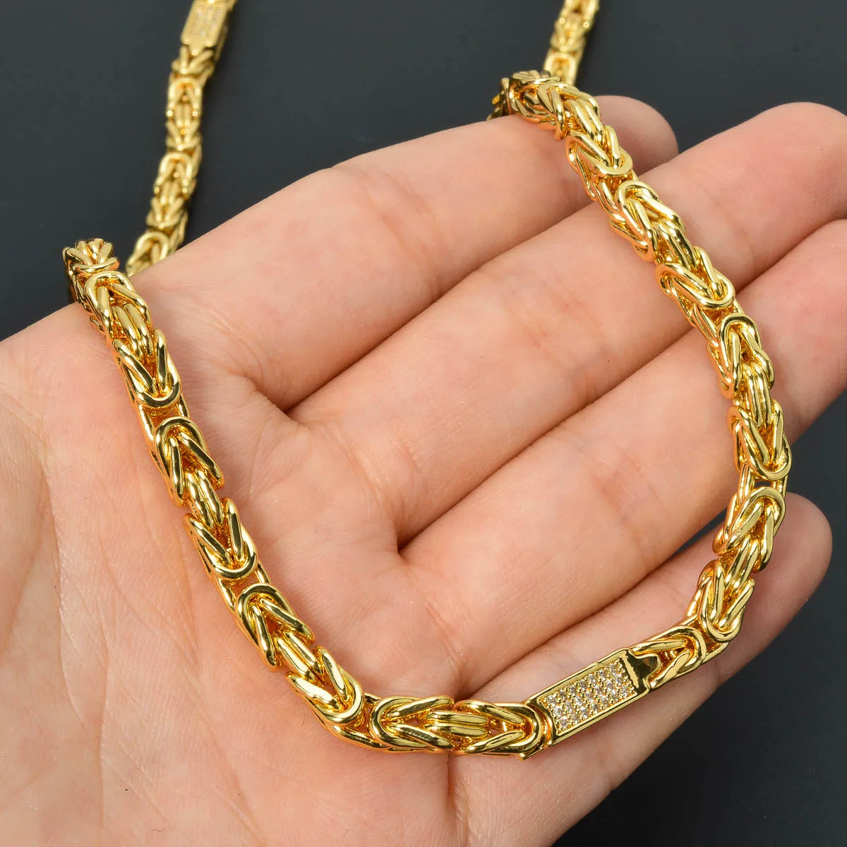 24in/28in Snake Chain 18K Gold Color Plated Necklace African Bridal Wedding Accessories Trend Fashion Birthday Gift for Wife