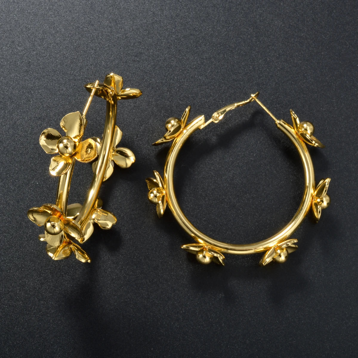 ZEADear Flower Design Jewelry Bohemia Romentic Earrings Set Bridal Wedding Luxury Gold Plated Round Hoop Earring Birthday Gift