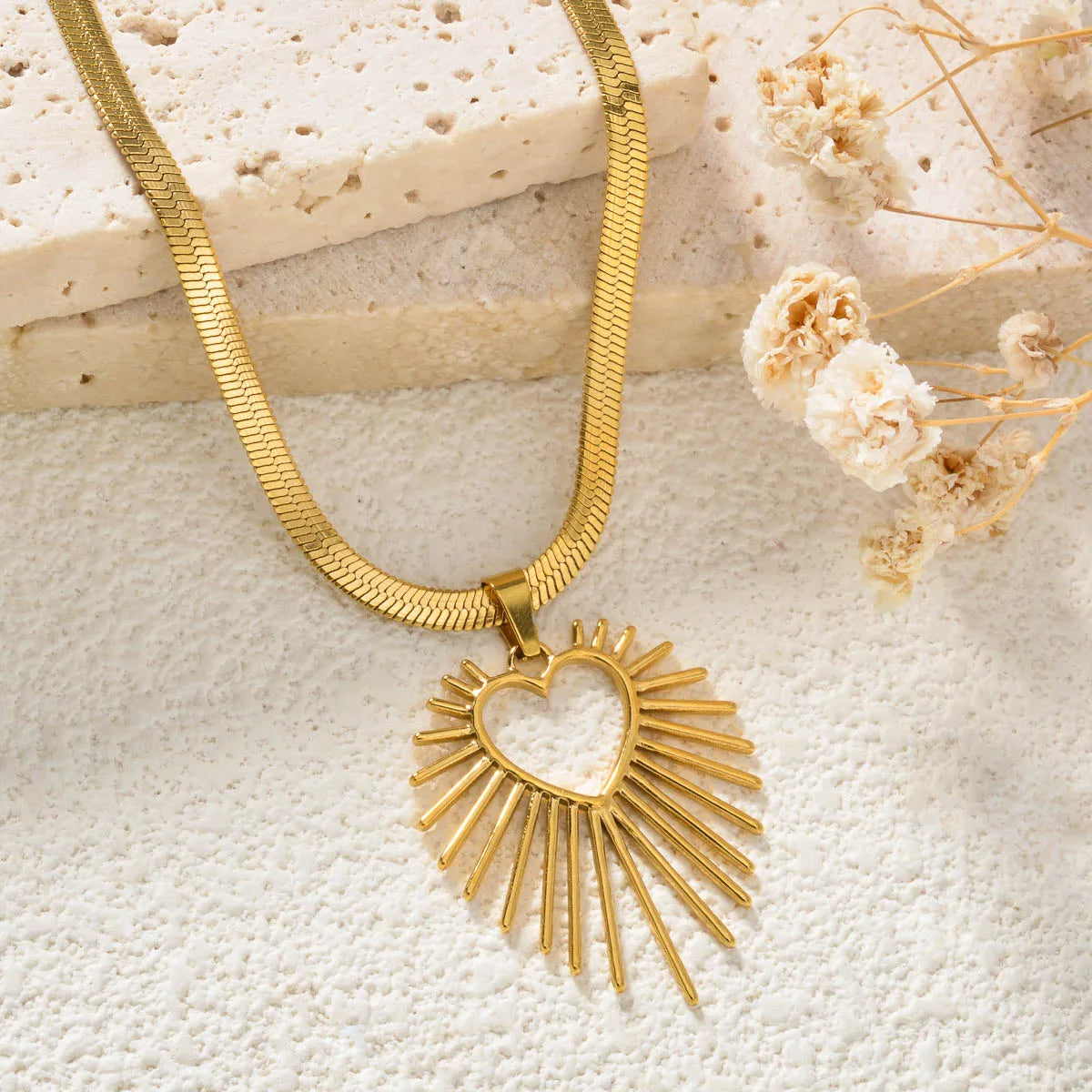 Stainless Steel Necklace Sun And Moon Art Pendant Simple Neck Chain Hip-hop Daily Jewelry Accessories Wen Women Gifts Necklace
