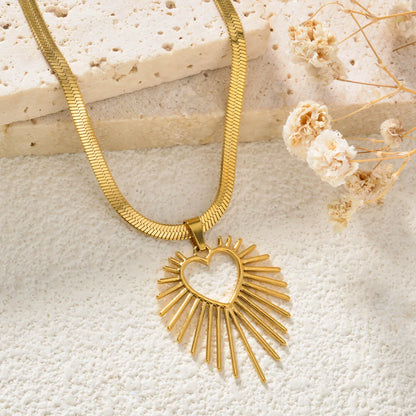 Stainless Steel Necklace Sun And Moon Art Pendant Simple Neck Chain Hip-hop Daily Jewelry Accessories Wen Women Gifts Necklace