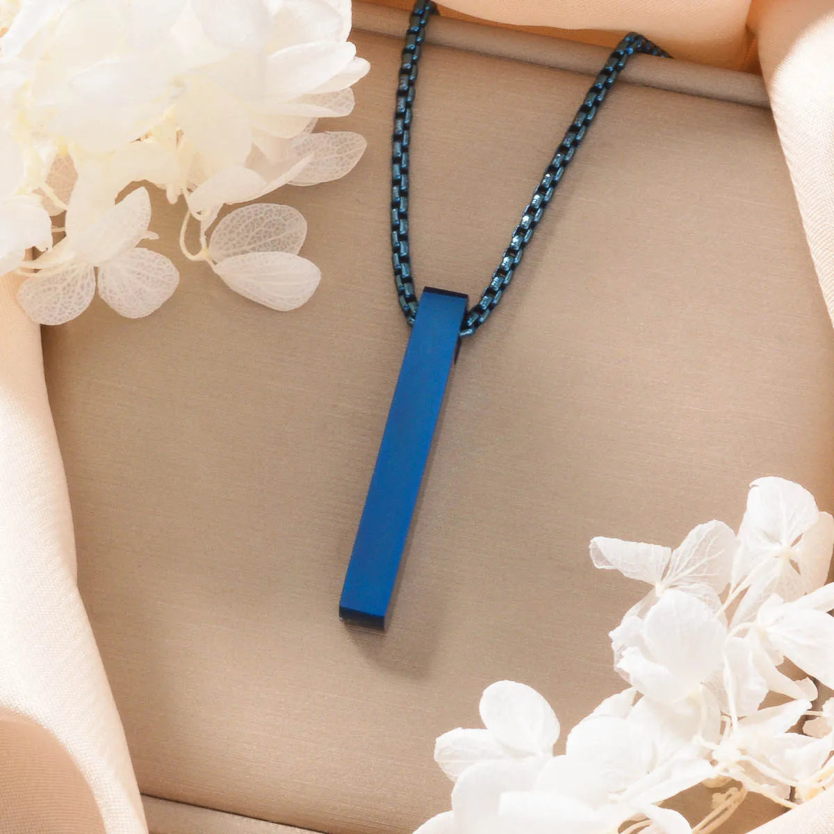 Hip-hop Personalized Stainless Steel Necklace Rectangular Pendant Punk-style Neck Chain Simple Cool Jewelry For Friends Gifts
