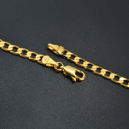 ZEADear Jewelry Cuban Link Chain Necklace Men Women Copper Exquisite Gold Color Chain Necklace Accessories Metal Jewellery Gift