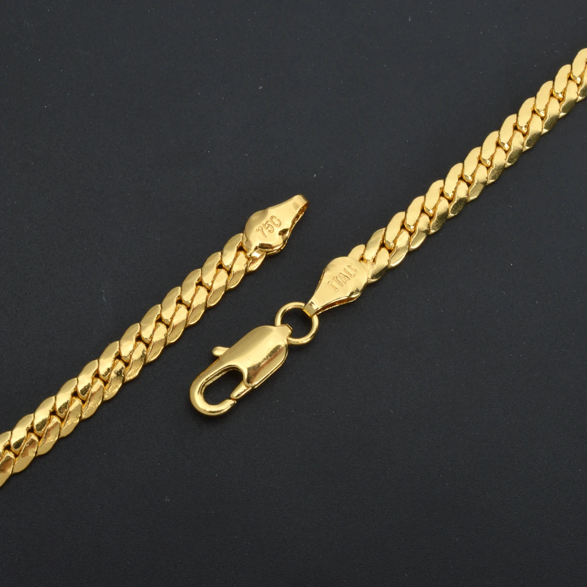 4mm Wide Dubai Chain Necklace For Men Women Copper Cuban Twist Necklace 18K Gold Plated Hiphop Punk DIY Accessaries Party Gift