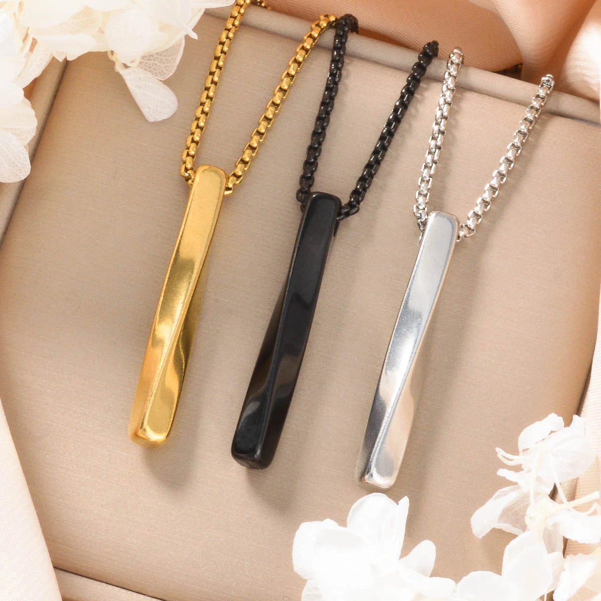 Hip-hop Punk Stainless Steel Necklace Geometric Spiral Pendant Necklace Men Women Minimalist Jewelry Accessories Bar Daily Gifts