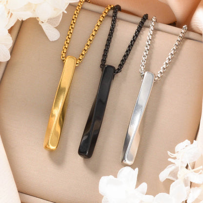 Hip-hop Punk Stainless Steel Necklace Geometric Spiral Pendant Necklace Men Women Minimalist Jewelry Accessories Bar Daily Gifts