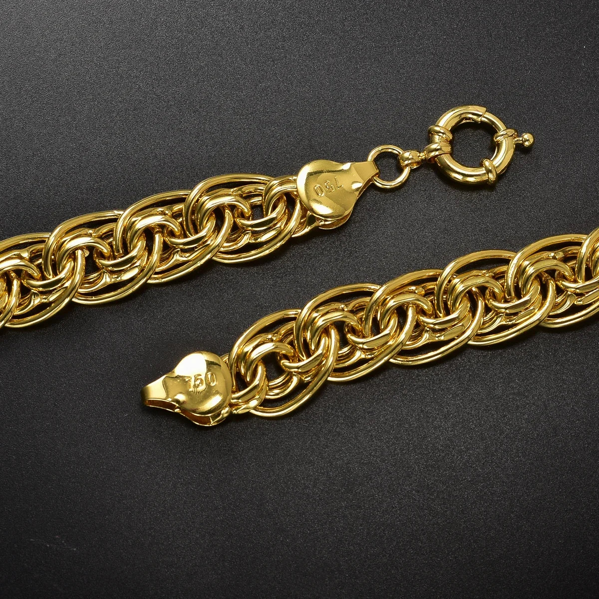 Wide Loop Gold Copper Necklace Large Interwoven Chino Link Chain Necklace Oversized Neck Jewelry Trendy Style New Arrival