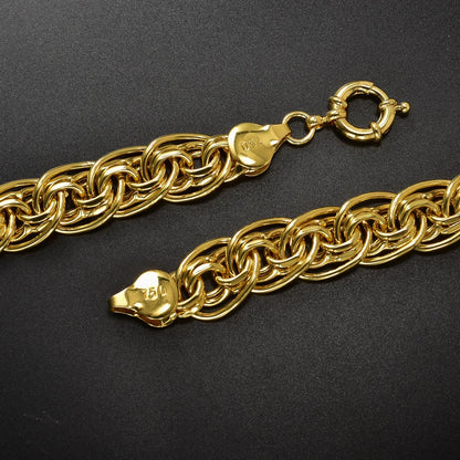 Wide Loop Gold Copper Necklace Large Interwoven Chino Link Chain Necklace Oversized Neck Jewelry Trendy Style New Arrival
