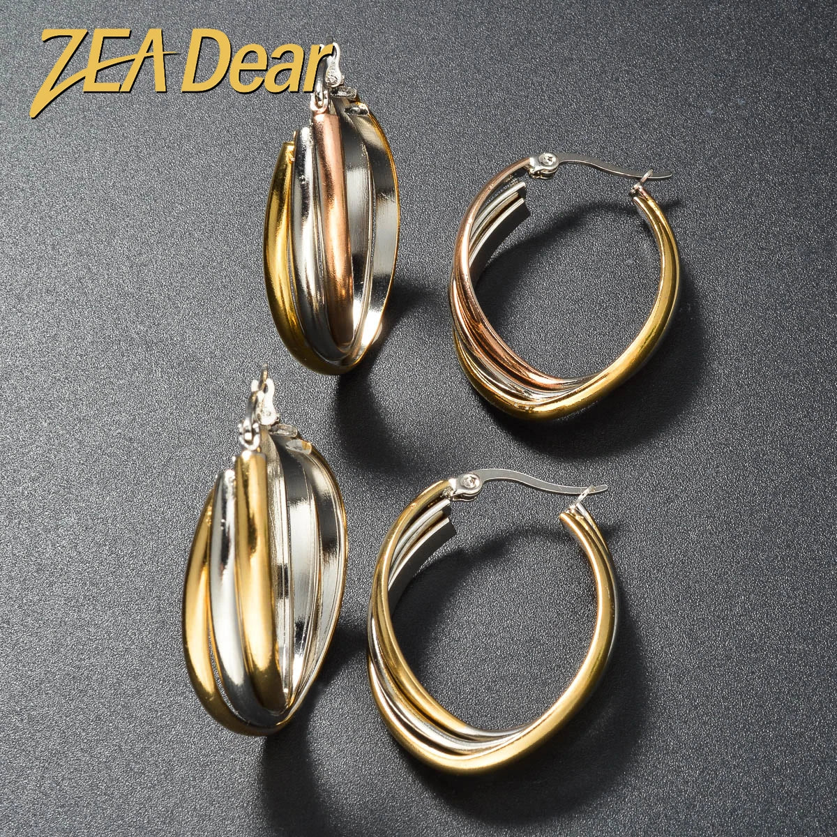 ZEADear Oval Earrings Set New Style Earring for Women Punk Accessory Engagement Anniversary