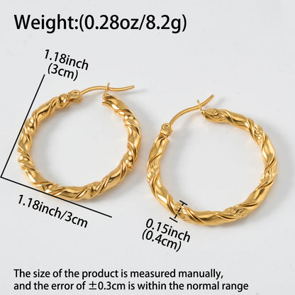 10PCS Set Batch 316L Stainless Steel Hoop Earrings Metalic Geometric Stud Earrings Circular Accessories Jewelry Gifts Wholesale
