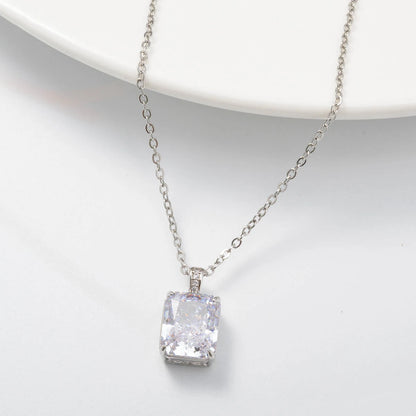 ZEADear Elegant Pendant Gift for Girl Cubic Shiny Zircon Necklace Copper Metal Chain Link High Quality Jewelry Neck Charms Women