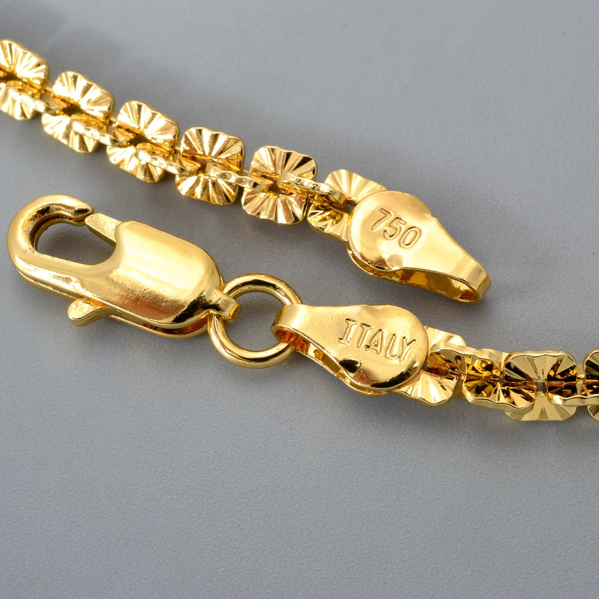 Fashion Gold Plated Links Width 5mm Italian 750 Metal Luxury Men Chain Dubai Necklace Simple jewelry Women gift