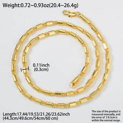 Dubai Copper Necklace 18k Gold-plated Chain Necklace Geometry Jewelry Neck Chain Long Chain Daily Wear For Friends Gifts