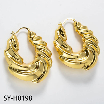 ZEA Dear Dubai Big Earrings For Women 18k Gold Plated Hollow Chunky Statement Hoop Turkey Jewelry Female Party Gift Accessories
