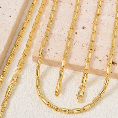 18 Gold Plated Copper Necklace 750 Classic Necklace Irregular Geometric Chain-style Neck Chain Long Jewelry Accessories Gifts