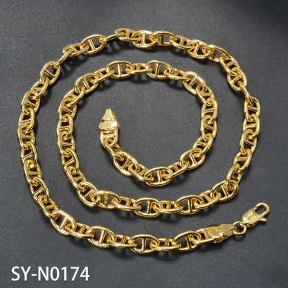 Gold Color Plated Chain Necklace Long Hip Hop for Women Men on The Neck Fashion Jewelry Gift Accessories Choker Valentine