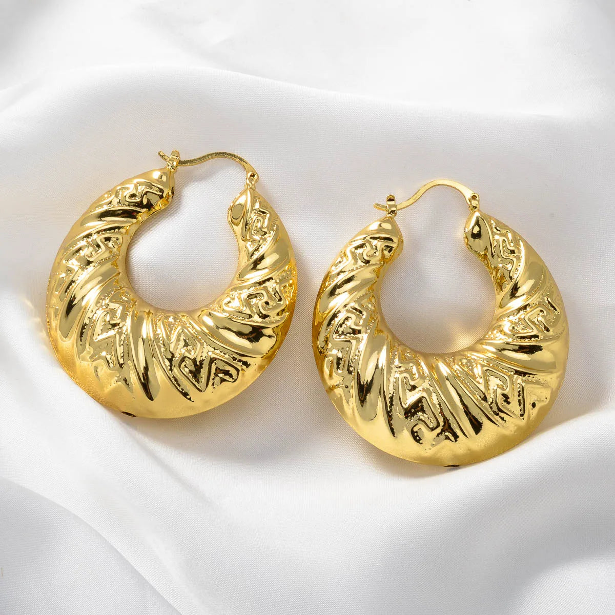 ZEA Dear Dubai Custom Jewelry Big 18k Gold Plated Hollow Chunky Statement Chunky Hoop Earrings women