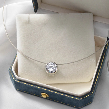 Elegant Necklace Female Luxury Big Zircon Pendant Bridal Wedding Jewelry Italian Cuban Engagement Anniversary Romantic Charm