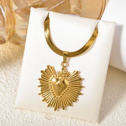 Stainless Steel Necklace Sun And Moon Art Pendant Simple Neck Chain Hip-hop Daily Jewelry Accessories Wen Women Gifts Necklace