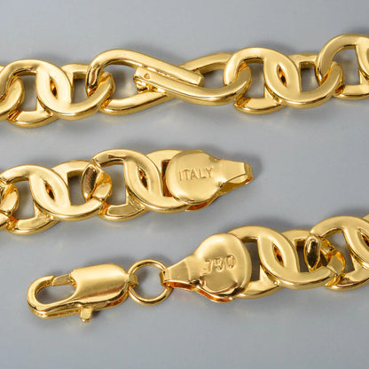 ZEADear Hiphop luxury Italy 750 18k gold plated Copper Link Chain Necklace For Man Jewelry Women Neck Accessories Party Gift