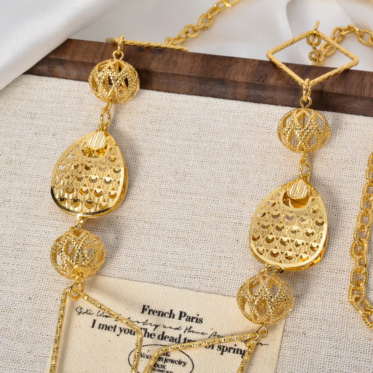 ZEADear Gold Plated Necklace Ball Hollow Pendant Long Chains Neck Links Fashion Cuban Luxury African Birthday Gift Party