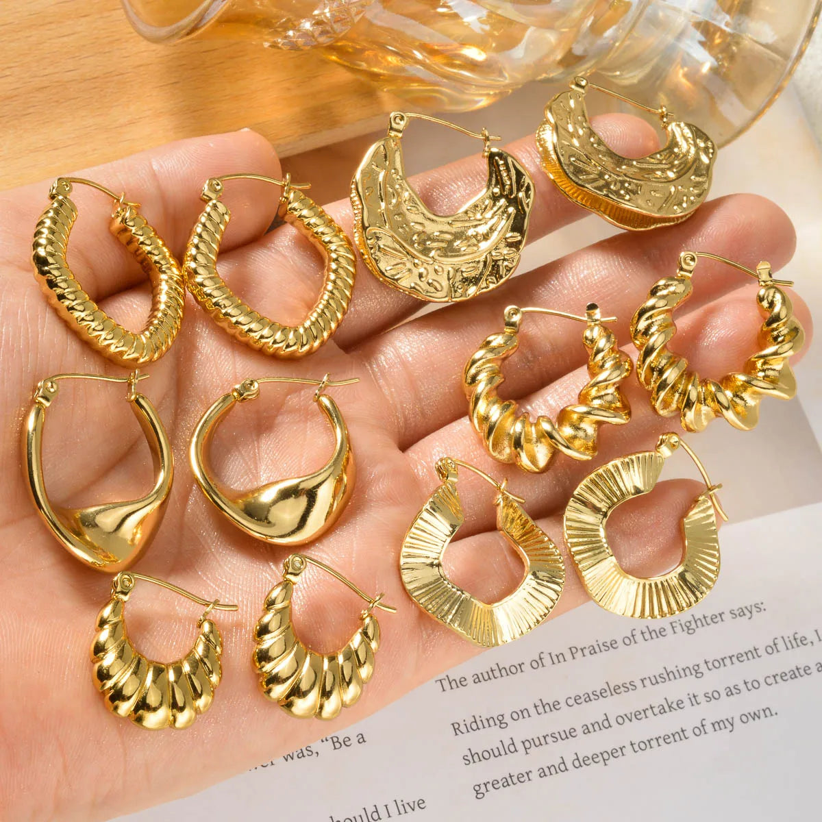 Stainless Steel hoop Earrings Women Cool fashion Jewelry Accessories Perfect Gift for Friends Earrings Wholesale