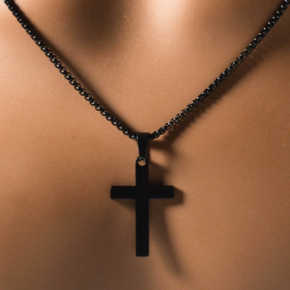Cross Stainless Steel Necklace Christ Pendant Accessories Necklace Men Women Hip-hop Punk Jewelry Chain Church Club Gifts