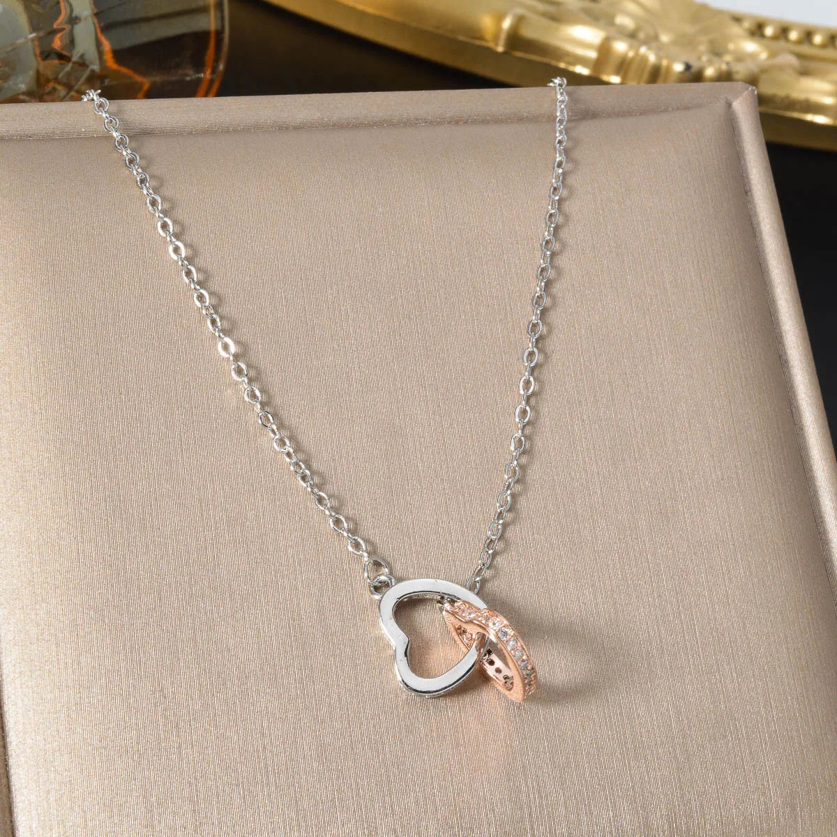 Heart-shaped Pendant Necklace Silver Color Fashionable Jewelry Necklace Neck Chain Couples Daily Wear Accessories Gifts
