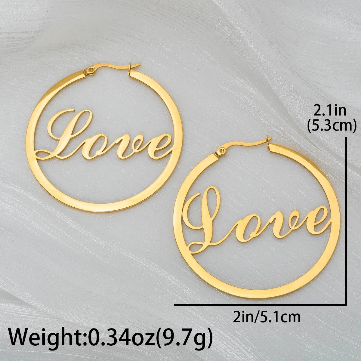 High Quality Gold Color Jewelry Stainless Steel Big Hoop Earrings for Women Romantic Valentine Day Gift Charms Acier Inoxydable