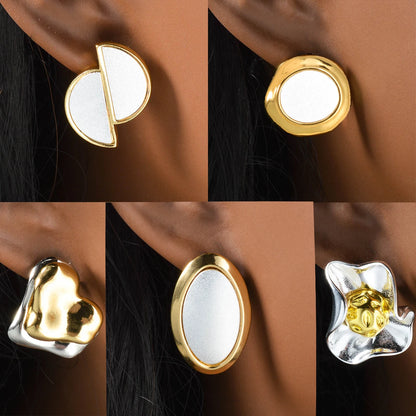 Exquisite Ear Studs Geometric Irregular Heart Stainless Steel Earrings Female Elegant Jewelry Accessories Daily Wear Gift