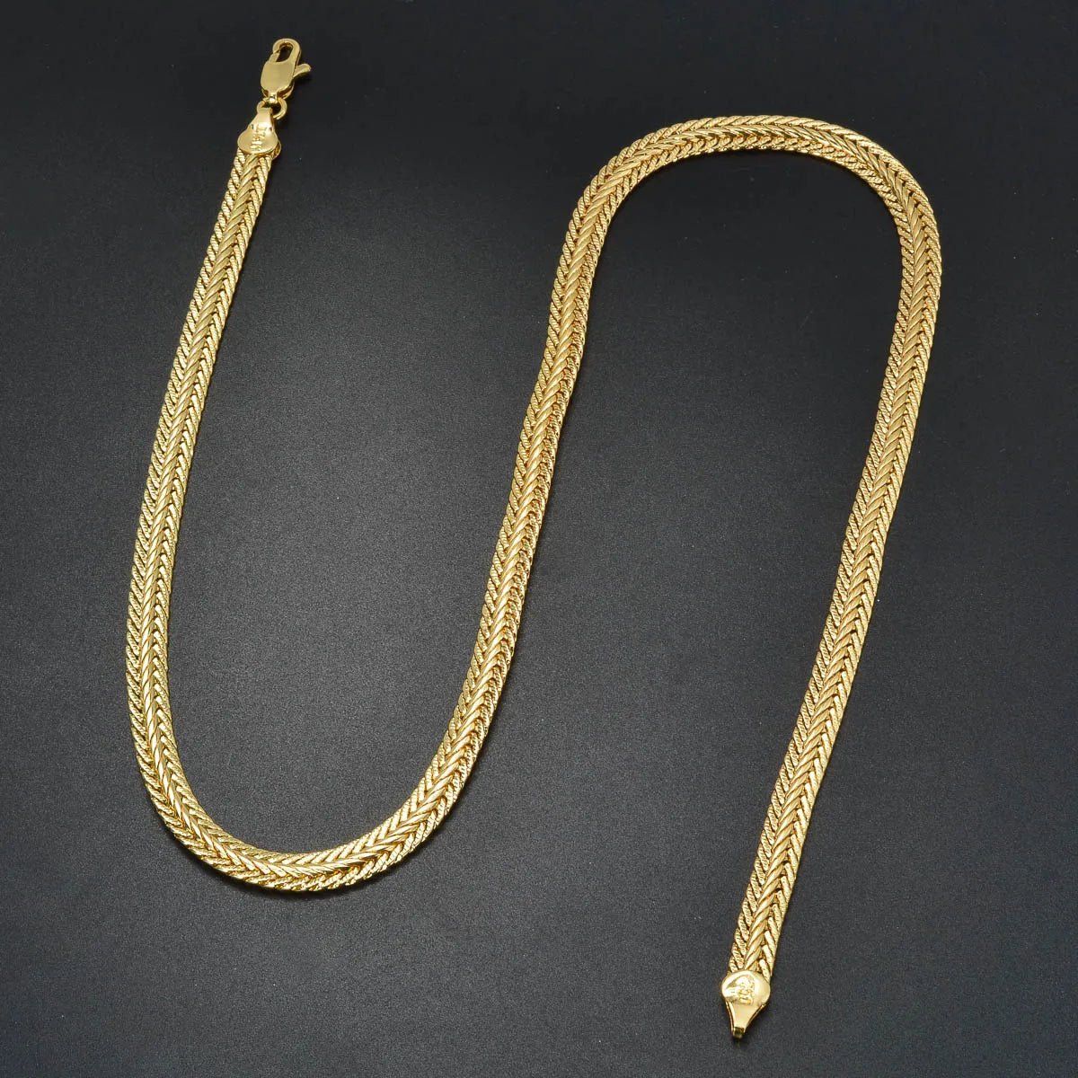 Jewellery Women Dubai 14k Gold Plated Jewelry Items Trendy Necklace Men Copper Metal Chain Neck Link Daily Wear