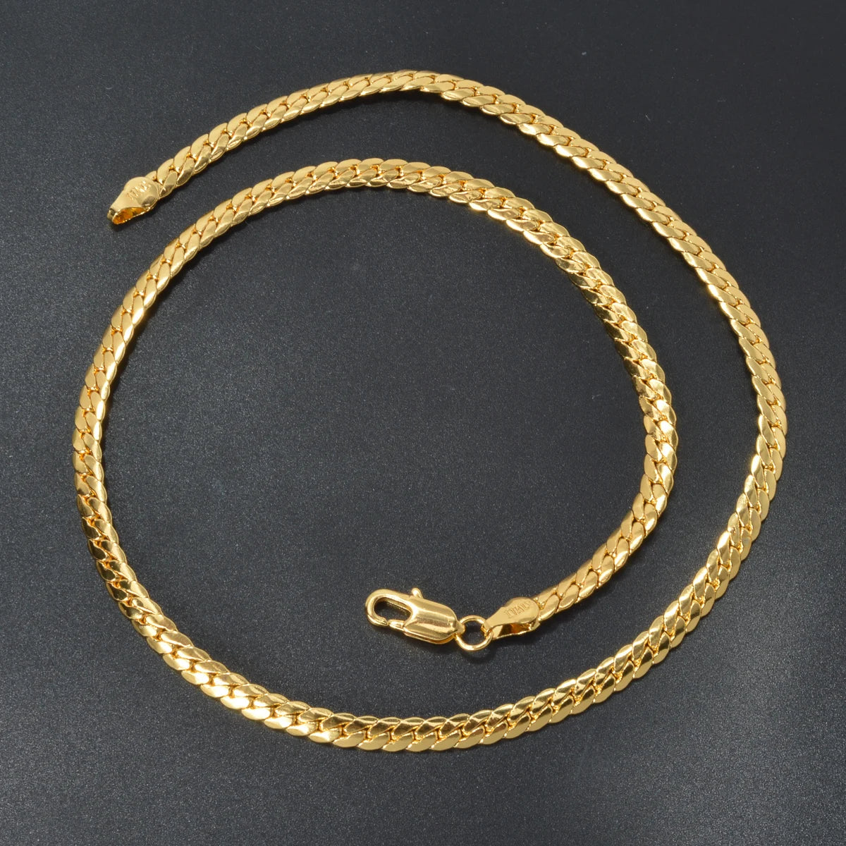 4mm Wide Dubai Chain Necklace For Men Women Copper Cuban Twist Necklace 18K Gold Plated Hiphop Punk DIY Accessaries Party Gift