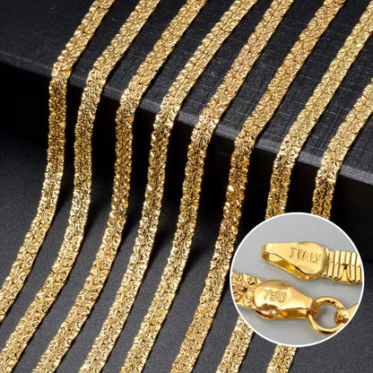 2024 Fashion Copper Necklace Luxury Dubai Gold Plated Jewelry Bridal Wedding Neck Chain Women Accessories Christmas Gift