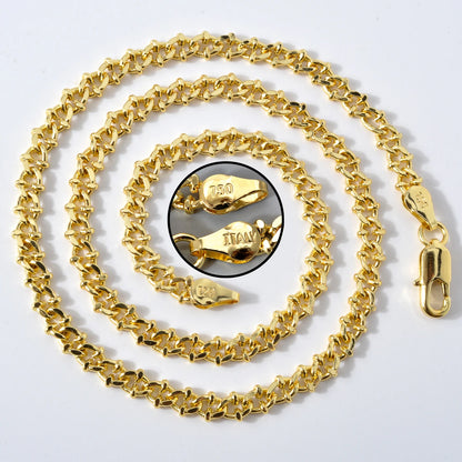 Wholesale Cuban link copper 14k gold plated 45cm 60cm chains for men necklace