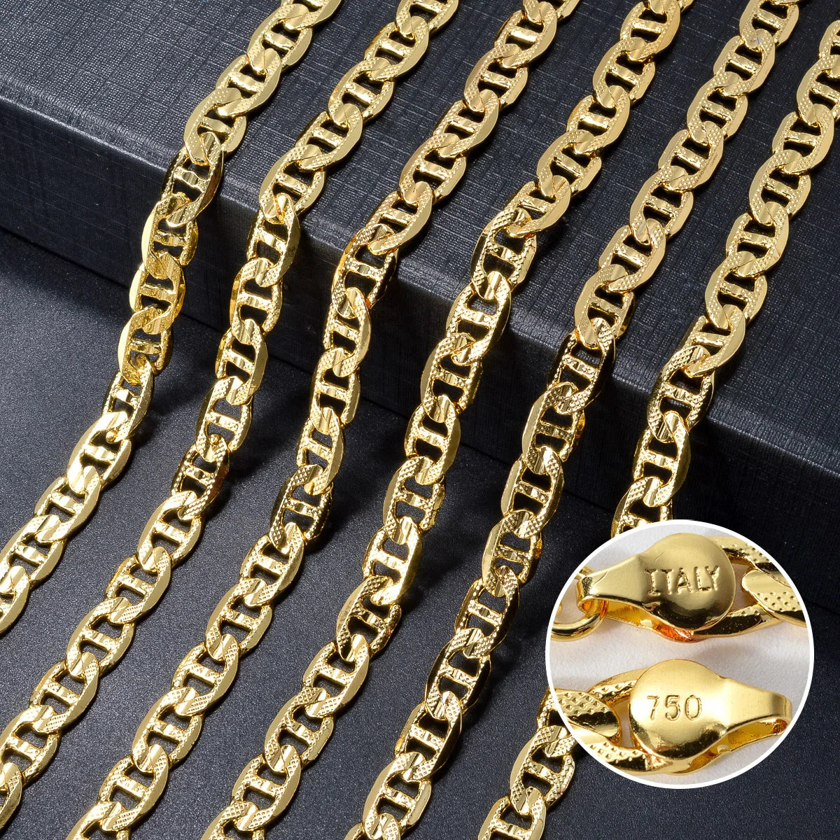 Fashion Italian 750 Copper Luxury Gold Plated Links Dubai Chain Woven Necklace Men Female Jewelry Hip Hop gift
