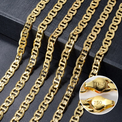 Fashion Italian 750 Copper Luxury Gold Plated Links Dubai Chain Woven Necklace Men Female Jewelry Hip Hop gift