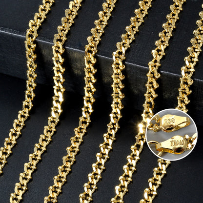 Wholesale Cuban link copper 14k gold plated 45cm 60cm chains for men necklace