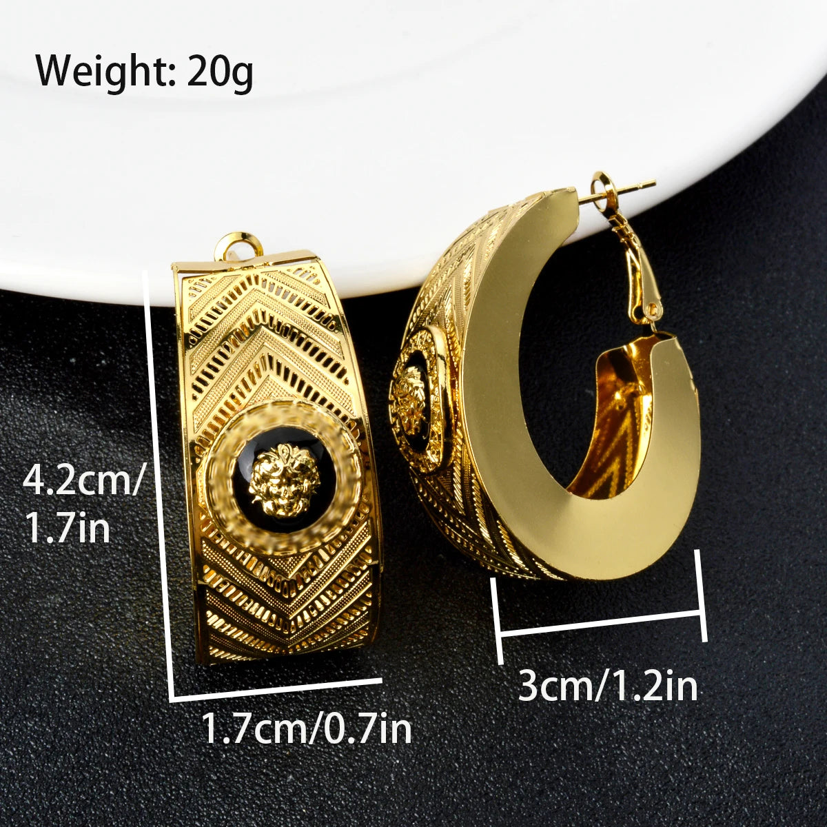 ZEADear Jewelry 18K Gold Color Hollow Out Earring Black Enamel Dripping Oil Ear Buckles Nigeria Africa Wedding Gifts