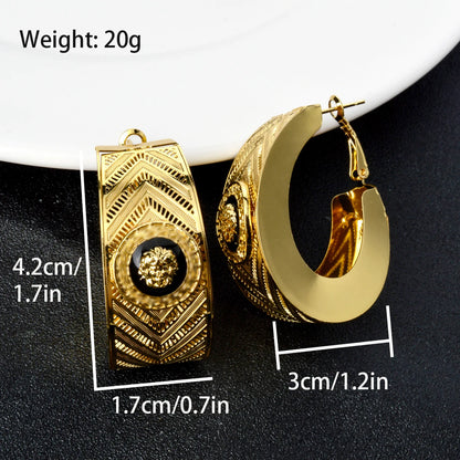 ZEADear Jewelry 18K Gold Color Hollow Out Earring Black Enamel Dripping Oil Ear Buckles Nigeria Africa Wedding Gifts