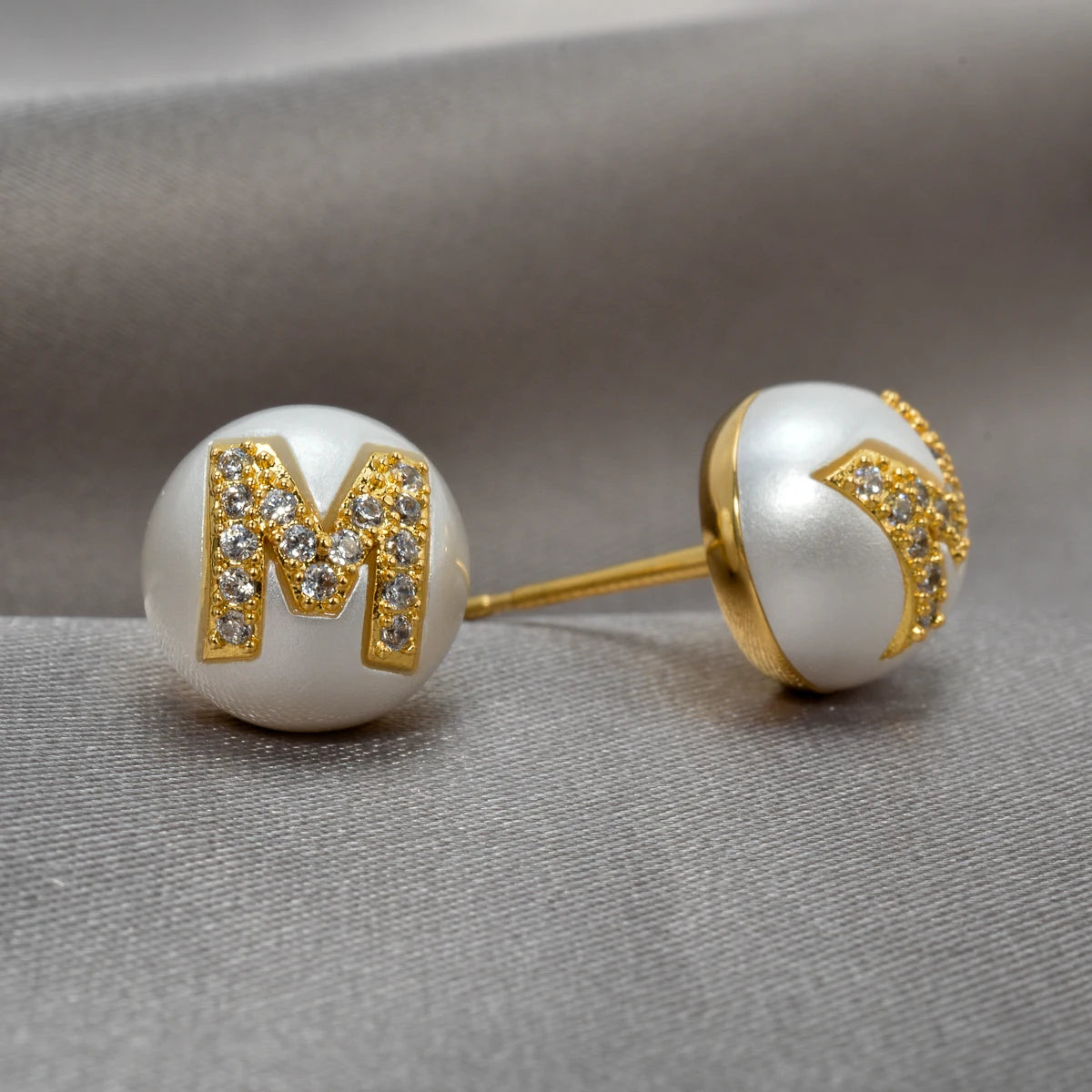 Tiny Stainless Steel A-Z Zircon Stud Earring Bridesmaids Gift Alphabet Name Ear Piercing Women Metal Pierced DIY Jewelry