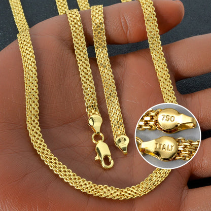 ZEA Dear Simple Hip Hop Necklace 6mm Italian 750 Luxury 18k Gold Plated Metal Large Chain Jewelry for Men Women Birthday Gift