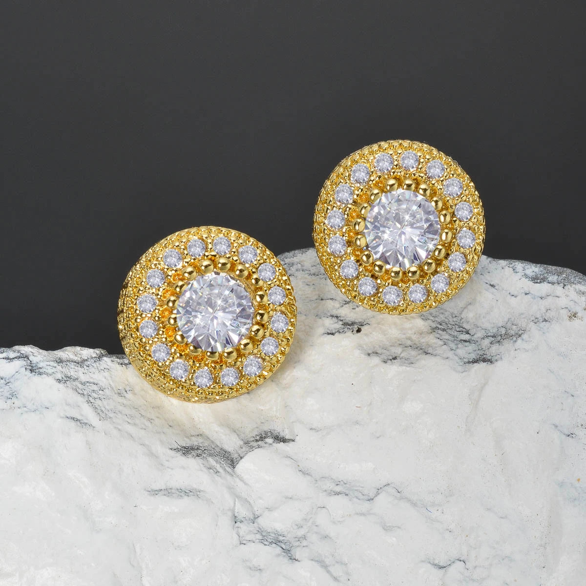 ZEADear Zircon Earrings Shiny Accessories Round Earring Light Luxury Elegant Women Jewelry Classic Ornaments Engagement