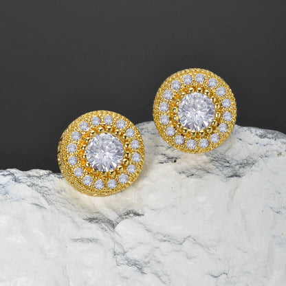 ZEADear Zircon Earrings Shiny Accessories Round Earring Light Luxury Elegant Women Jewelry Classic Ornaments Engagement