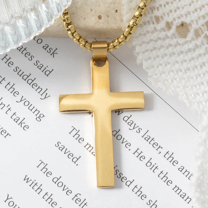 Cross Stainless Steel Necklace Christ Pendant Accessories Necklace Men Women Hip-hop Punk Jewelry Chain Church Club Gifts