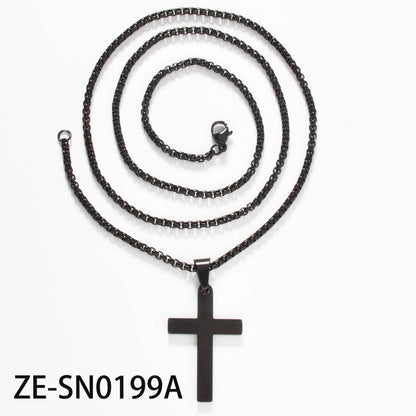 Cross Stainless Steel Necklace Christ Pendant Accessories Necklace Men Women Hip-hop Punk Jewelry Chain Church Club Gifts
