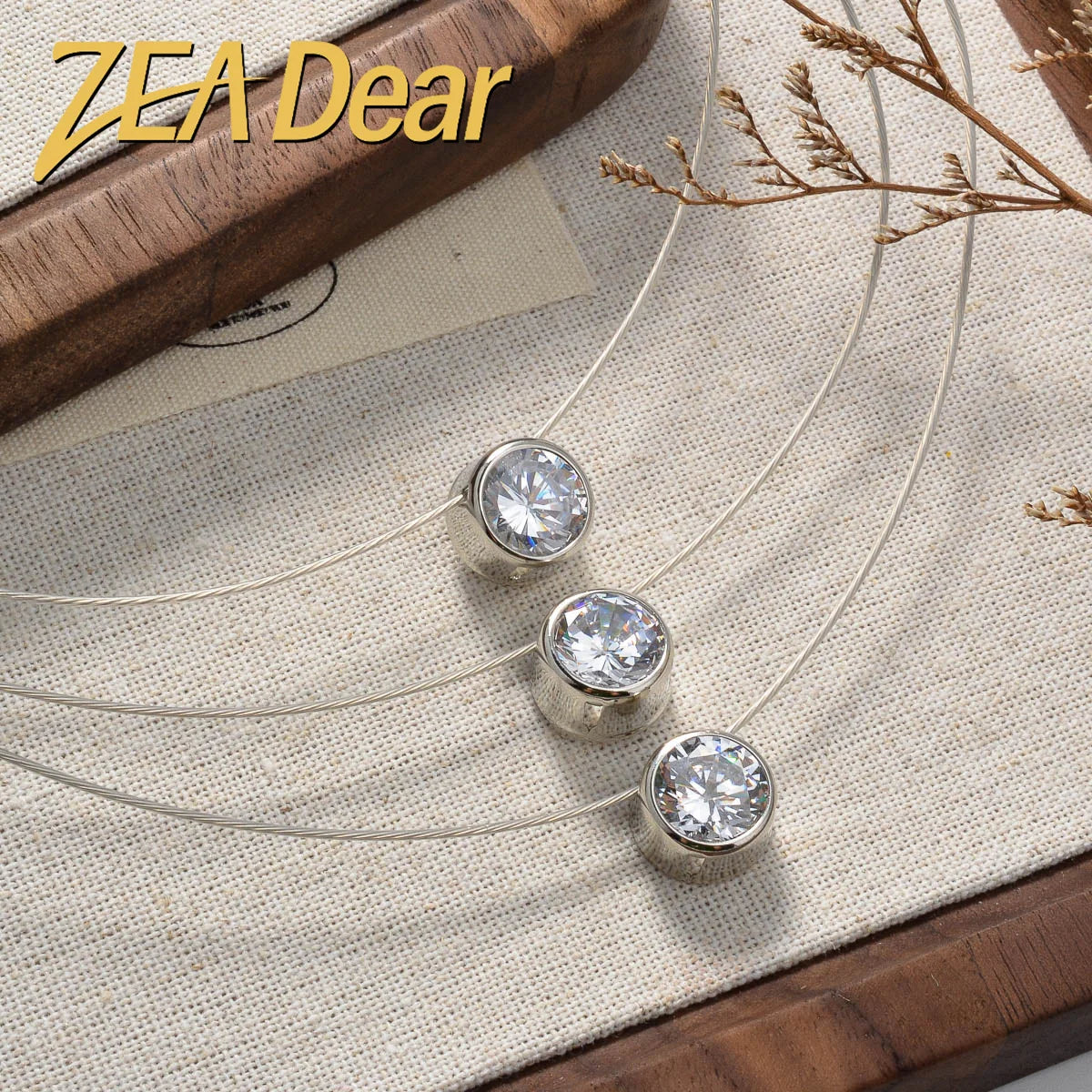 Elegant Necklace Female Luxury Big Zircon Pendant Bridal Wedding Jewelry Italian Cuban Engagement Anniversary Romantic Charm