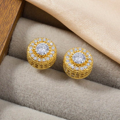 ZEADear Zircon Earrings Shiny Accessories Round Earring Light Luxury Elegant Women Jewelry Classic Ornaments Engagement