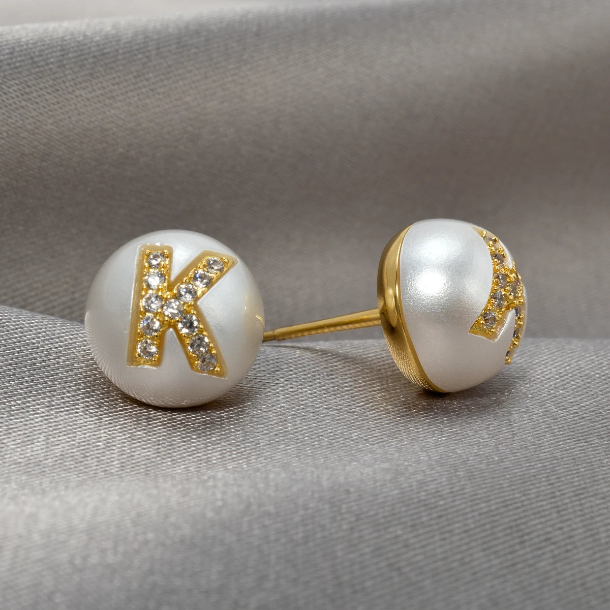 Tiny Stainless Steel A-Z Zircon Stud Earring Bridesmaids Gift Alphabet Name Ear Piercing Women Metal Pierced DIY Jewelry