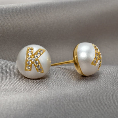 Tiny Stainless Steel A-Z Zircon Stud Earring Bridesmaids Gift Alphabet Name Ear Piercing Women Metal Pierced DIY Jewelry