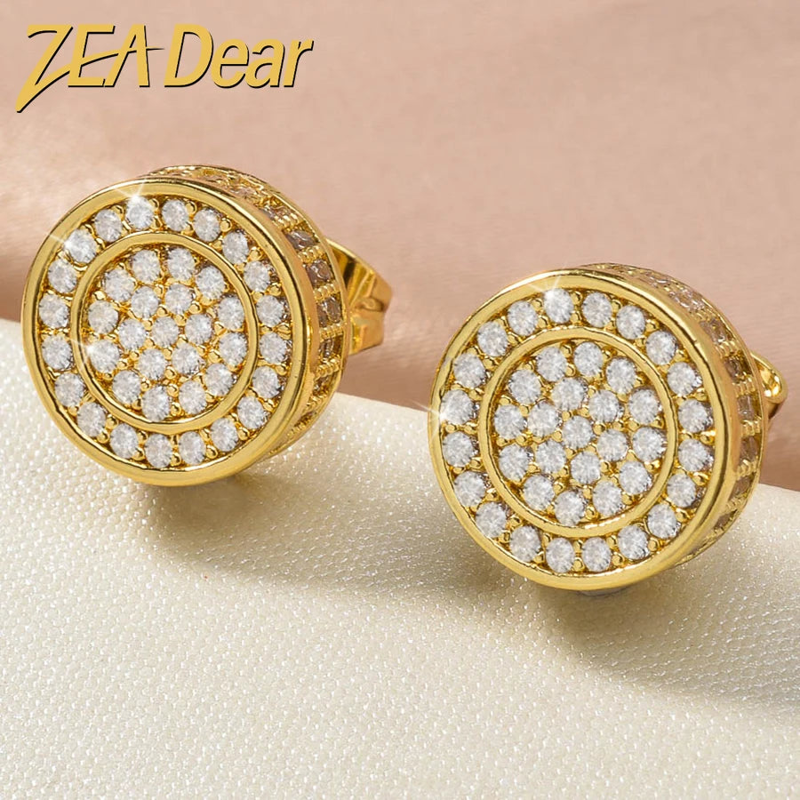 ZEADear Wedding Jewelry Bling Stub Earrings Round Ornaments Women Light Luxury Elegant Earring Engagement
