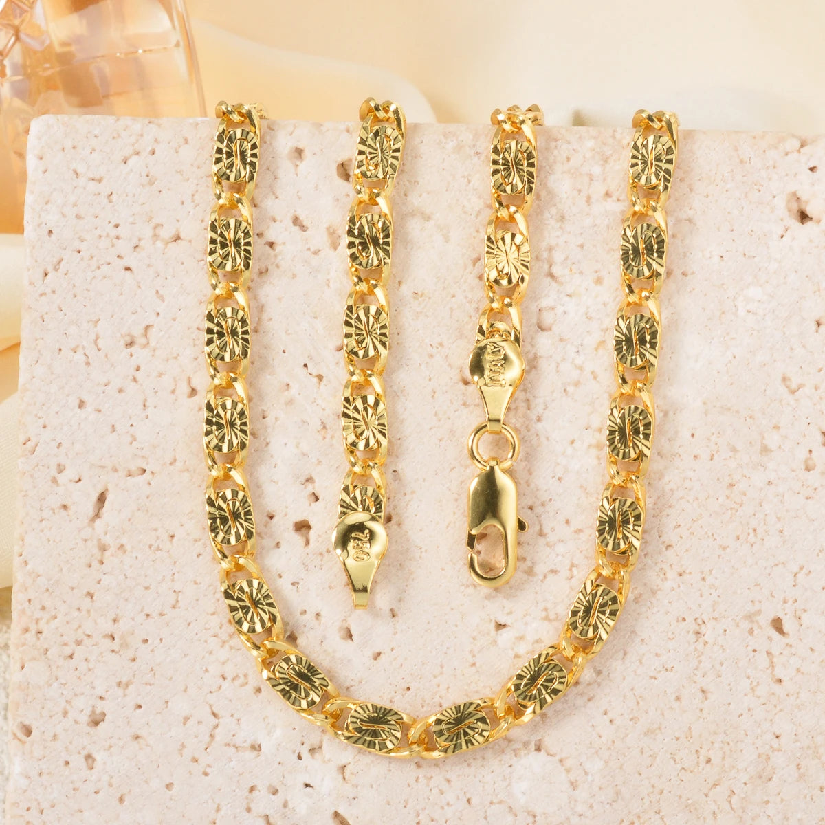 Dubai Copper Necklace 18k Gold-plated Chain Necklace Geometry Jewelry Neck Chain Long Chain Daily Wear For Friends Gifts